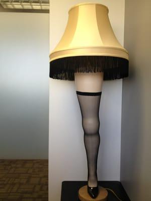 They have a sweet lamp in the office. 'A Christmas Story' anyone?