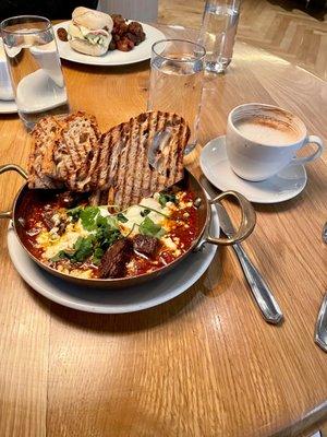 Short rib shakshuka (Spicy tomato sauce and soft eggs)