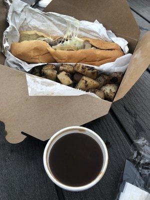 French dip with side of potatoes!