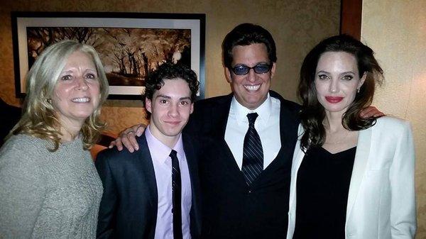 Owner Ralph Colombino with long time student John D'Leo his 'Unbroken' director Angelina Jolie and manager Eileen DeNobile