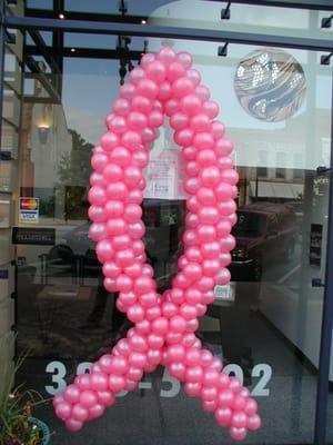 10' Custom Sculpted Ribbon in support of Breast Awareness..