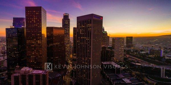 Drone photo of downtown Los Angeles