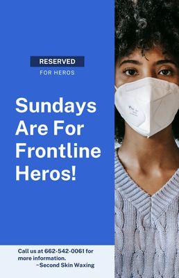 Sundays are reserved for frontline workers