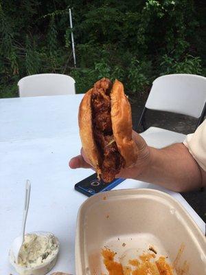 Spicy Fried Buffalo Chicken Sandwich!  Comfort food and for those who want something hot & spicy!!  Delicious!!