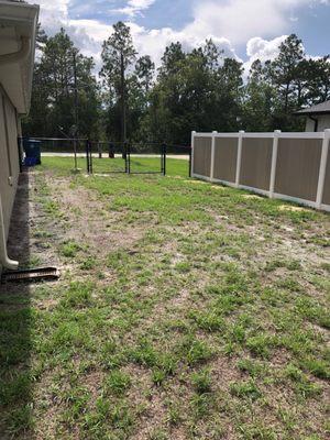 Vinyl fence to chain link and gate