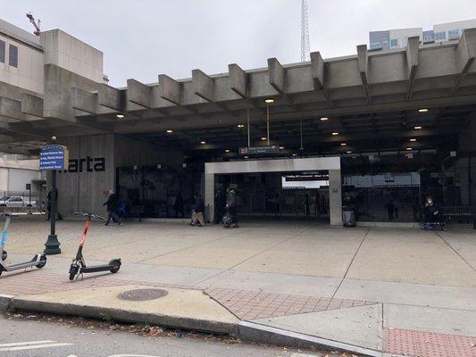 View of one of the entrances to MARTA - Midtown Station.