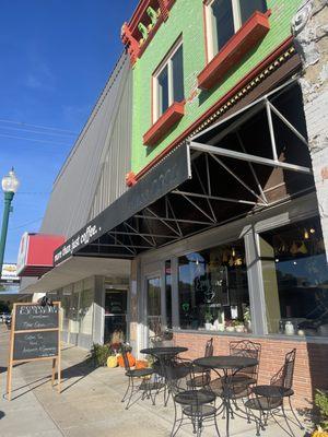 When the weather is neice, we have wonderful seating outside under our awning.