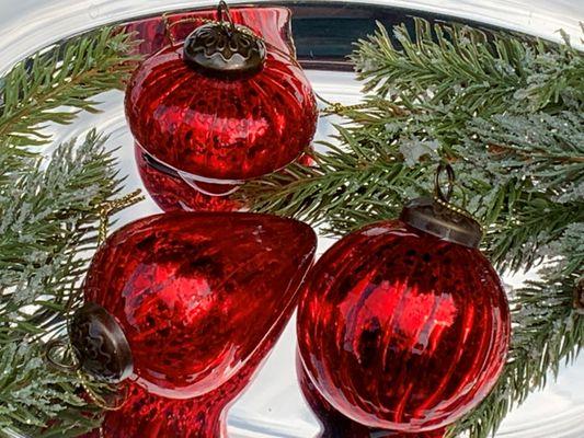 Red Mini Mercury Glass Ornaments