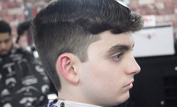 Gentlemen's specialty haircut with scissors on top