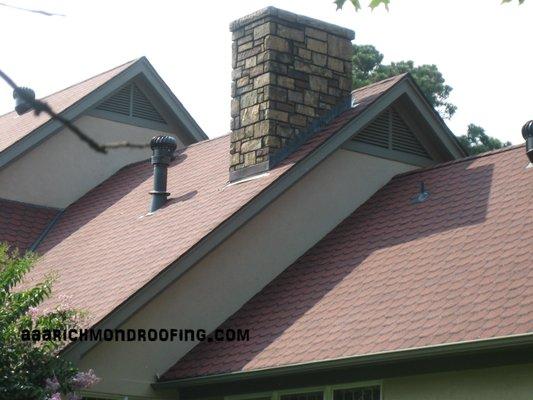 Back veiw of chimney . All copper flashings .