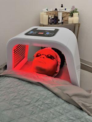 LED therapy while you receive an enchanted foot scrub