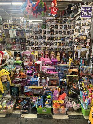 A variety of toys come visit us.