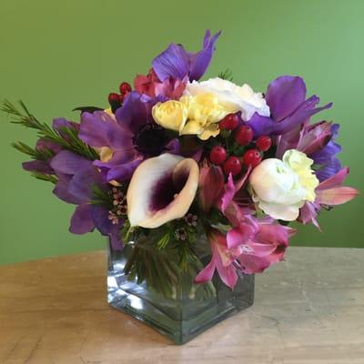 Asked for an arrangement that is simple, organic, and elegant with a splash of red. And that's exactly what we got!