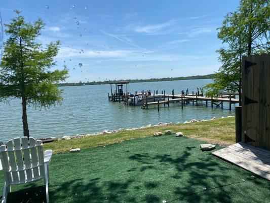 Gas pumps and dock