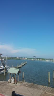 View of the water from the bar upstairs