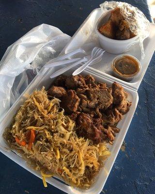 Pancit, Chicken Adobo and Lechon