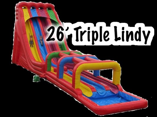 26' Triple Lindy waterslide! One of the biggest water slides in the Houston area