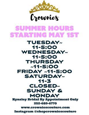 summer hours