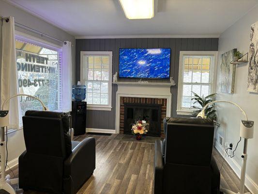 Relax in our beautiful remodeled office setting while whitening your teeth!