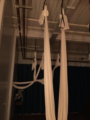 First time trying out aerial yoga !  And Loving it !