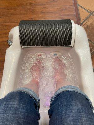 Relaxing soak and pedicure.