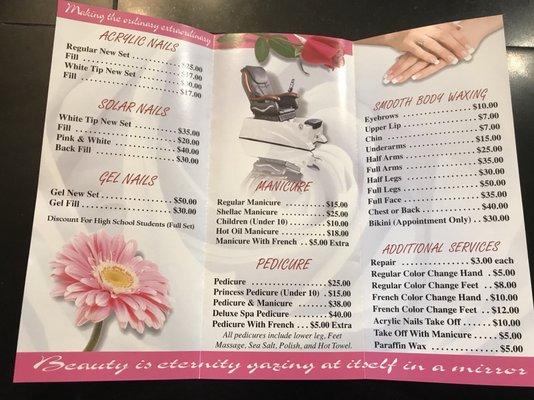 Brochure of Services and Prices!