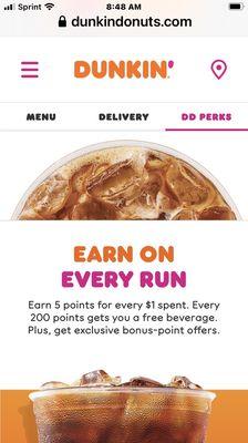 Perks for spending money at Dunkin