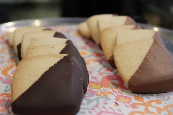 House made chocolate dipped shortbread at Romeo Chocolates