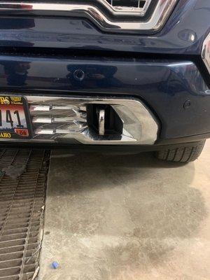 Bumper before Clyde's Tow