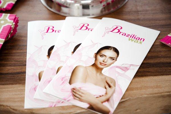 Bella Brazilian Wax brochures that list all of our services along with their prices