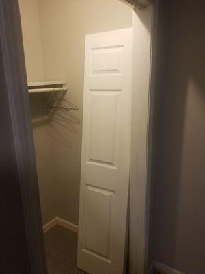 Door broken and stuck in closet