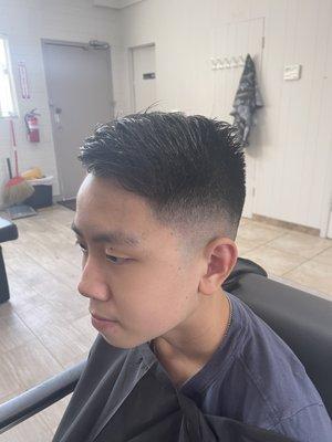 Fade comb over style