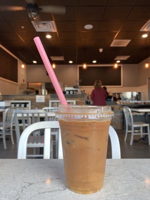 Iced latte with oat milk