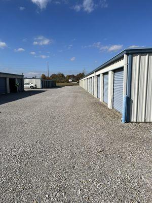 We have wide driveways for large moving trucks to easily drive around our buildings.