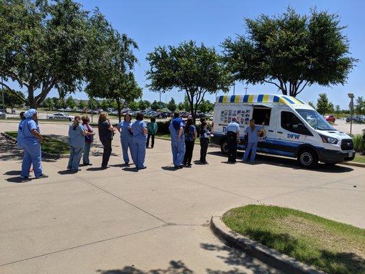 Everyone loves it when the Boss reserves an ice cream truck on a hot afternoon.