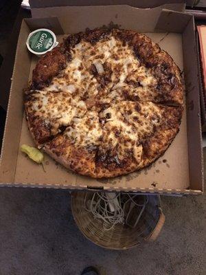 This was the replacement pizza they promised they wouldn't burn.