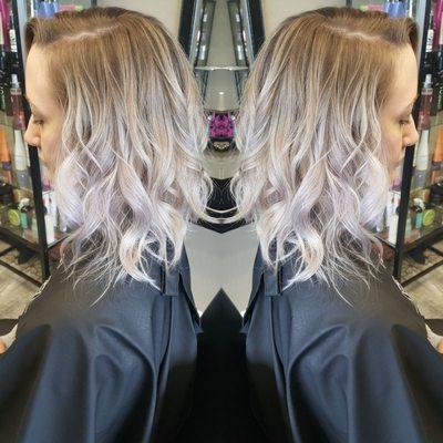 Icy blonde balayage