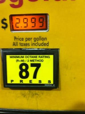 $2.999 per gallon, less $0.10 with your Fry's/ Ralph's or QFC card