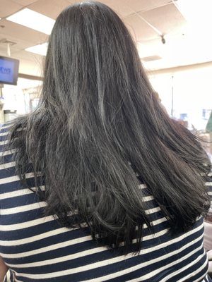 Long black color/cut