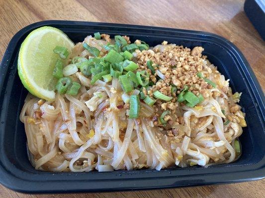 Lunch sized chicken pad Thai.