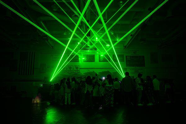 Lasers for local high school dance.