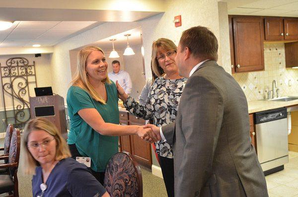 State Senator John Sabatina, Jr. visiting Deer Meadows Home Health and Support Services.