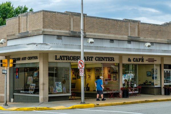 Exterior of Latrobe Art Center, on the corner of Main & Ligonier Street.