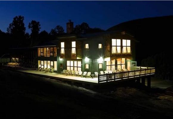 Hunt Hollow exterior at night