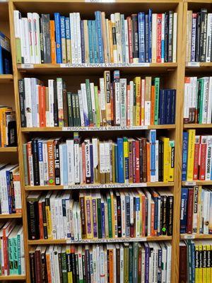 Shelf of books --- zoom in for titles