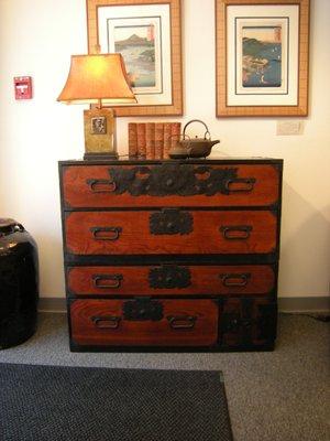 Antique Japanese Tansu ca 1868 chest on chest Zelkova wood and Iron fittings