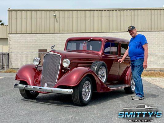 Jim couldn't believe the pure shine and beauty of his new Ceramic Coated 1934 Chevrolet Master! Thank you Jim, for choosing us!