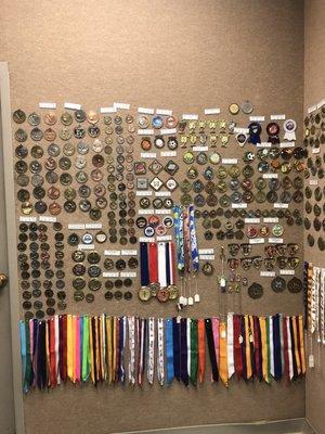 Varieties of medals.