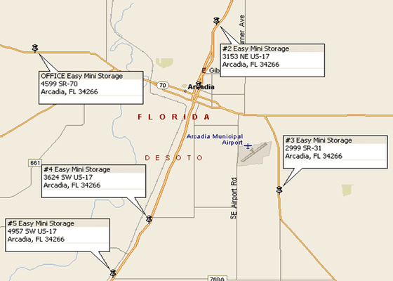 A map of our locations