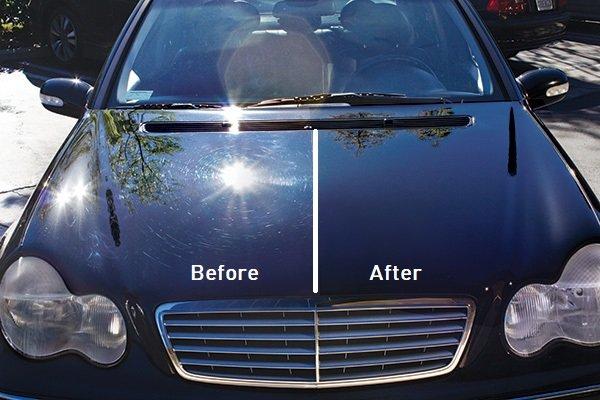 before and after photo of our  paint restoration service.